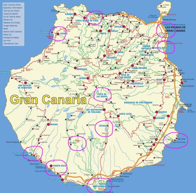 GRAN CANARIA - MAPA WYSPY